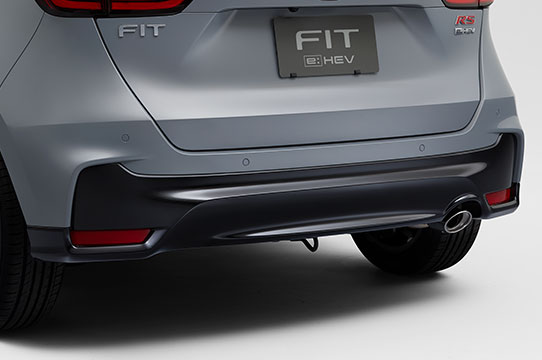 RS exclusive exterior: rear bumper, tailgate spoiler, exhaust pipe finisher, RS emblem