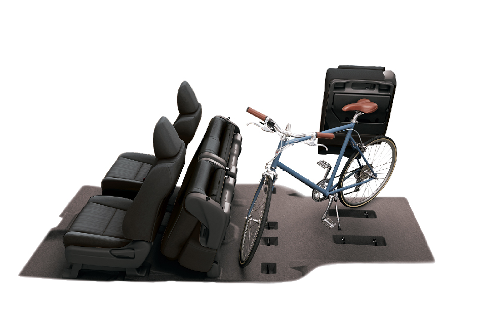 The third row seats can be folded individually for larger cargo space.